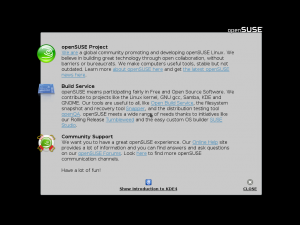 KDE Plasma 5 welcome screen 